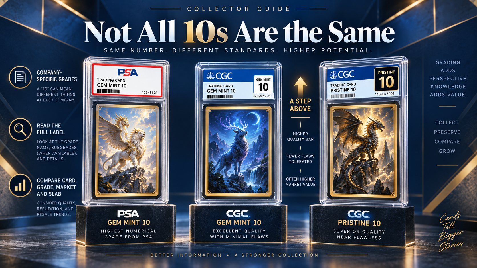 PSA Gem Mint 10 vs CGC Gem Mint 10 and CGC Pristine 10 comparison